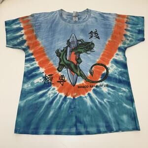 Vintage Y2K Brisco Bay Surf Co Dragon T Shirt XL Tie‎ Dye Mens